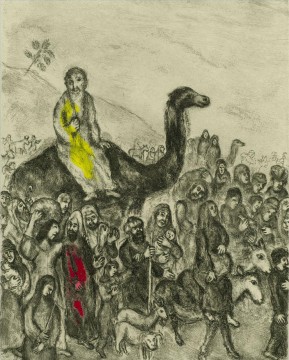 Jacob Salida hacia Egipto aguafuerte acuarelas contemporáneo Marc Chagall Pinturas al óleo